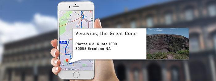 Open Google navigator to reach the Mt. Vesuvius reach vesuvius